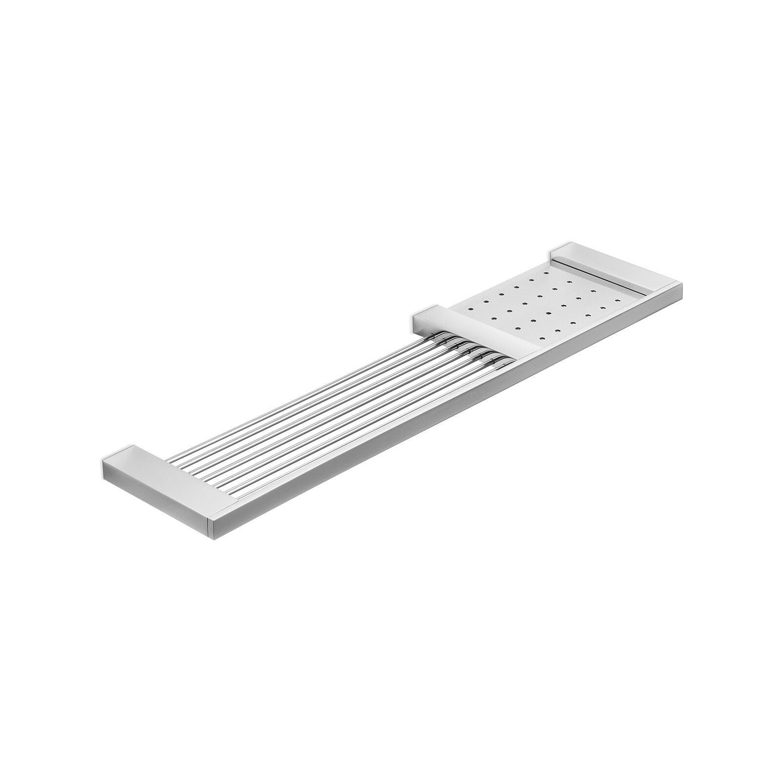 Inda A15510CR Divo Shower Basket with Removable Shelf, Brass, Chrome, 11 x 52 x 1.8 cm