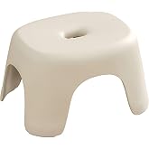 Plastic Step Stool, Heavy-Duty ABS Bathroom Shower Stool, Non-Slip Bath Seat with Rubber Pads, 12.2x9.25x7.68 Inch,