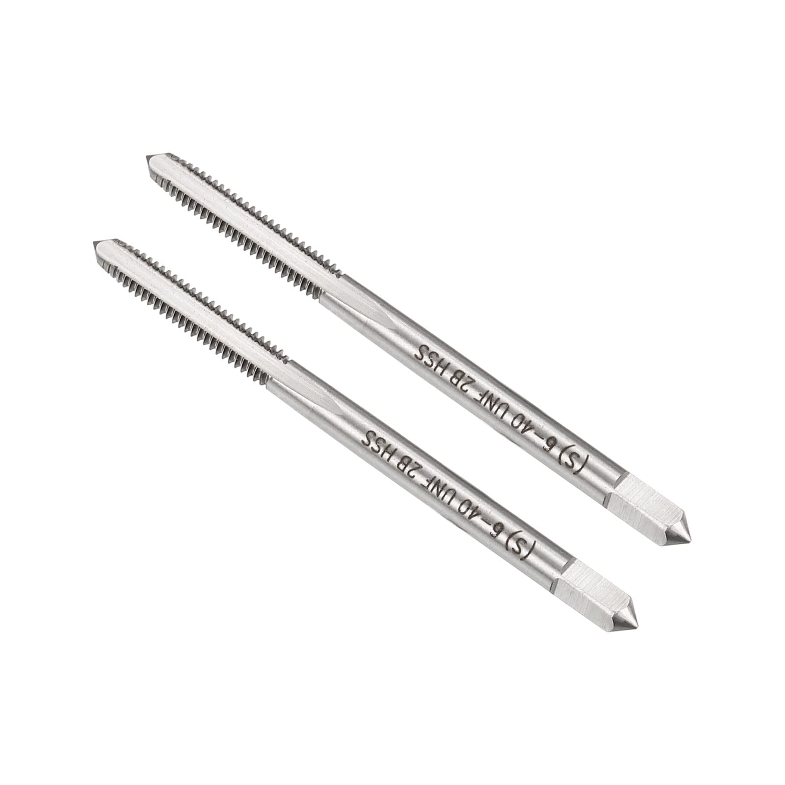 CoCud Thread Milling Taps, 6#-40 UNF Thread 2B, High Speed Steel Machine 3 Straight Flutes Screw Threading Tool - (Applications: for Tapping Drilling Machine), 2-Pieces — image 1