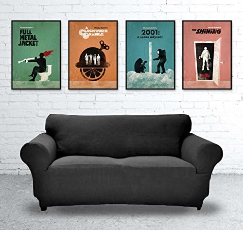 Stanley Kubrick Collection Minimalist Movie Artwork Set, The Shining, Full Metal Jacket, A Clockwork Orange, 2001 A Space Odyssey, A3 (11.7x16.5 inches) or A3+ (13x19 inches)