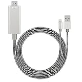 MOSTOP Lightning to HDMI Cable Support iOS Lightning 8 pin to HD 1080P HDTV Video Cord - Plug & Play for iPhone 7 / 7 Plus, iPhone / 6 / 6 Plus, iPad Mini 4 / 3 / 2 / Air 2 / Pro (silver)