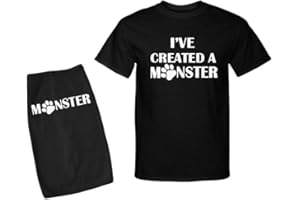 PandoraTees Matching Dog and Owner Outfit -I've Created A Monster, Adult Large + Dog X-Large, Black