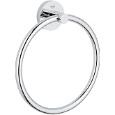 Grohe 40365001 Essentials Metal 7.48-in. Towel-Ring, Starlight Chrome