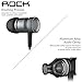 ROCK Earbuds with Microphone Metal Housing Durable Braided Cable Low Distortion Noise Isolating HiFi Stereo Heavy Bass Wired Stereo in-Ear Earbuds Headphones Headset with 3.5mm Jack (Tarnish)