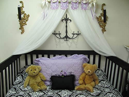 Shabby Chic Princess Bed Crown Canopy Crib Baby Nursery Decor Princess Girl's Bedroom FREE White SaLe