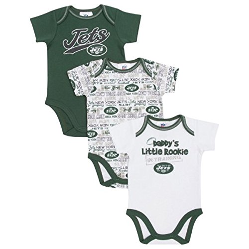 New York Jets Gerber Infant 3-piece Bodysuit Creeper Set 0-3 Months