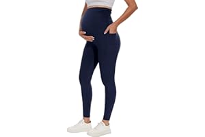 UBCUTE Women's Maternity Leggings Over The Belly-High Waisted Pregancy Yoga Pants Workout Active with Pockets