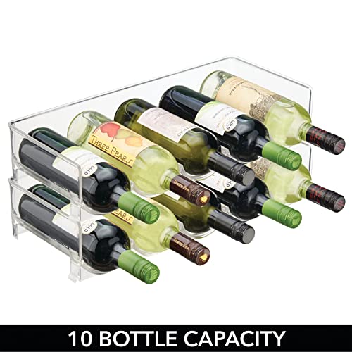 mDesign Plastic FreeStanding Water Bottle and Wine Rack Storage