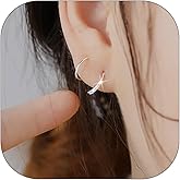 Spiral Earrings for Women Double Hoop Earrings Dainty Gold Silver Adjustable Spiral Cartilage Threader Earring for Single Piercing Jewelry Gifts Trendy Stuff