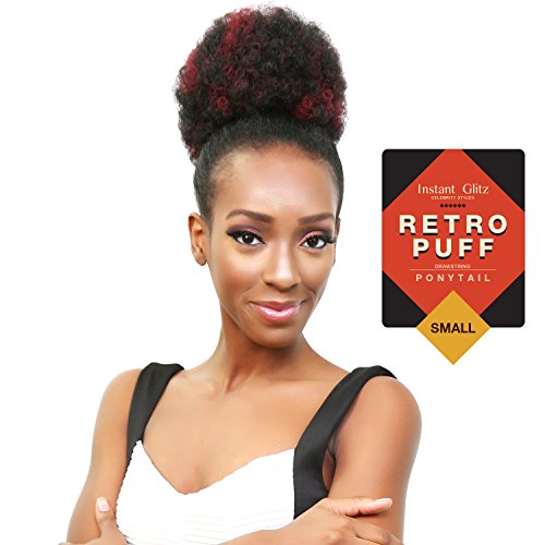 Instant Glitz Synthetic Drawstring Ponytail Retro Puff (SMALL, FS1B/BG)