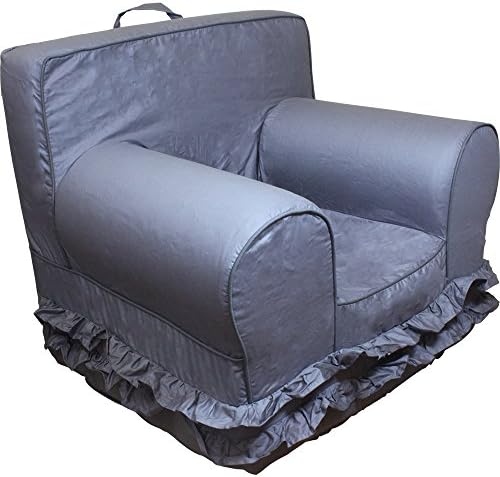 CUB CHAIRS Comfy Small Grey with Ruffles Kid's Chair with Machine Washable Removable Cover