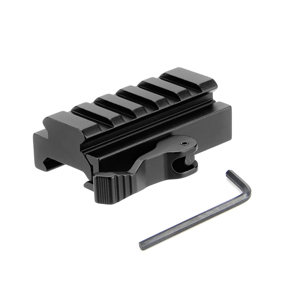 Paike 5 Slots Picatinny Riser Mount with QD Lever Lock Quick Release, Low Profile Rail Riser Mounts Adaptor