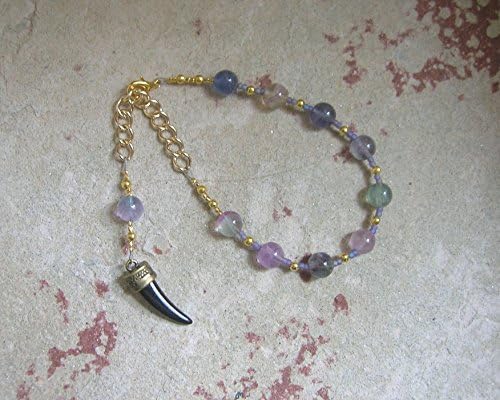 Heimdall Prayer Bead Bracelet in Rainbow Fluorite: Norse God, Guardian of Bifrost the Rainbow Bridge