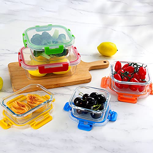 M MCIRCO 20 Pieces Glass Food Storage Container with Lids, Airtight