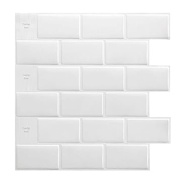 Art3d 10 Sheet Peel And Stick Tile Backsplash 12 X12 Premium Kitchen Backsplash Peel And Stick Tile White Amazon In Home Improvement