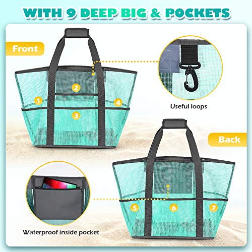 Mesh Beach Bags and Totes for Women,Oversized Mesh Beach Bags of 39L