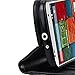 Moto X (2nd Gen) Case, Moto X2 Case, Style4U Premium PU Leather Stand View Wallet Flip Case with ID Credit Card/Cash Slots Motorola 2nd Gen 2014 Release + 1 Stylus and 1 Screen Protector [Black]