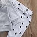Baby Boy Girl 2pcs Set Outfit Milk Print Long Sleeve Top+Dot Pattern Long Pants (12-24months, Gray)