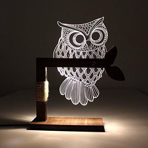 Mestart Owl Shape LED Table Lamp Cute Animal Shaped Desk Light Night Light Home Decor Lamp