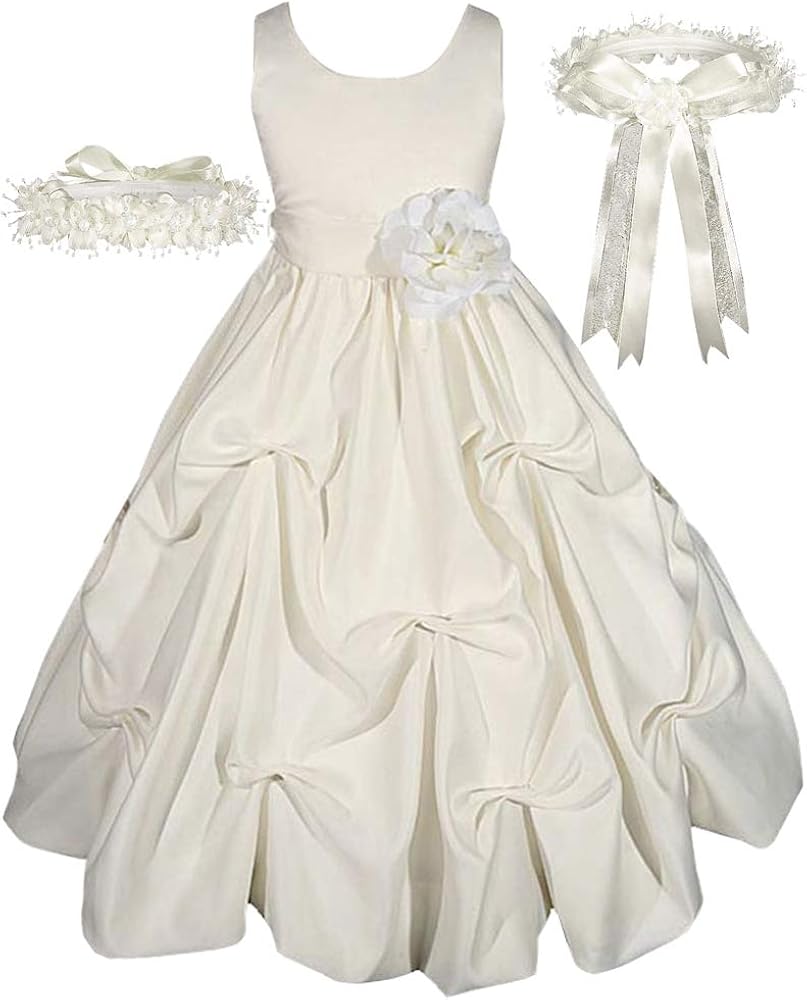 matching wedding dress and flower girl