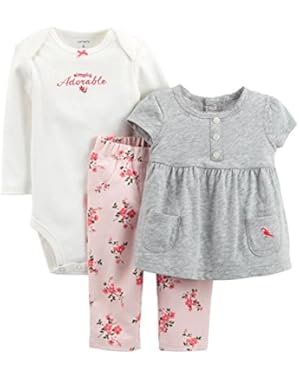 Baby Girls' 3 Piece Layette Set (Baby) - Heather