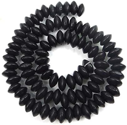 SpkBead Natural Black Wood Rondelle Abacus Beads Beads Jewelry Stone 16" (Free Photo Ebook)