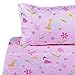 J-pinno Flower Fairy Twin Sheet Set for Kids Boys Girls Children,100% Cotton, Flat Sheet + Fitted Sheet + Pillowcase Bedding Set