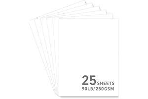 BONMIY 25Sheets White Cardstock Paper, 8.5 x 11 Card stock for Cricut, Thick Construction Paper for Card Making, Scrapbooking, Craft 90 lb / 250 gsm