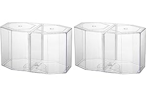 Mipcase 2pcs Box Octagonal Fish Tank Betta Fish Tank Transparent Fish Tank Mini Fish Bowl Fish Breeding Tank Fish Breeding Container Octopus Tank Clear Breeding Tank Acrylic Glass Decorate