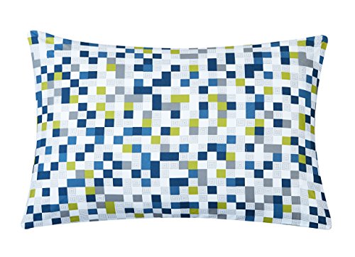 Durable Service 7 Piece Kids Boys Aqua Geo Block Comforter Queen