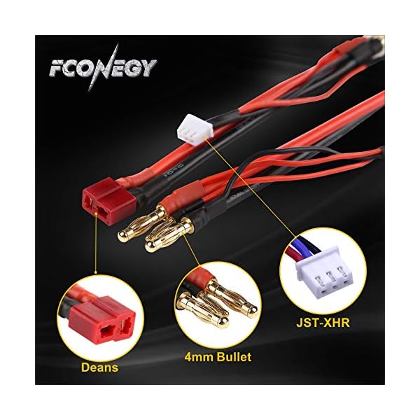 FCONEGY 2S Lipo Akku 7.4V 6000mAh 60C RC LiPo Batterie Wiederaufladbar Lithium Batterien mit 4mm Kugel Deans T Stecker… – Bild 5