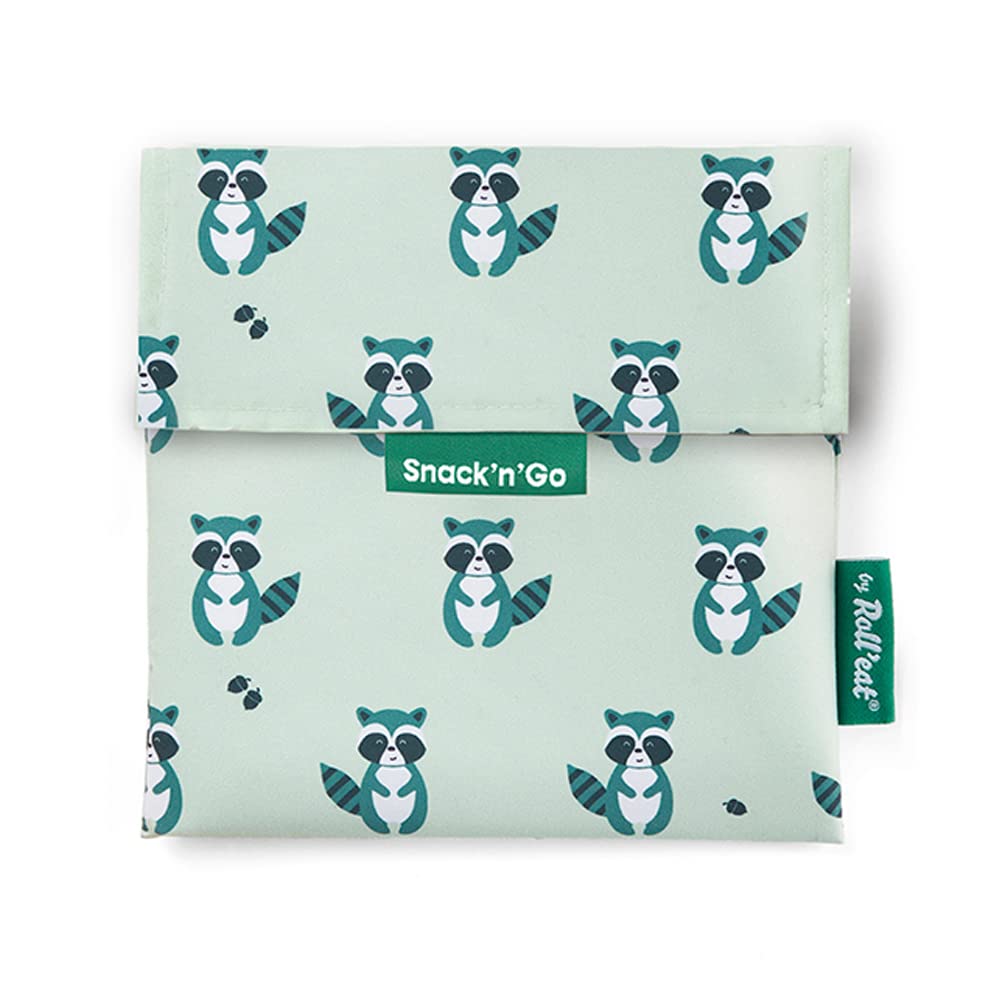 Roll'eat ® | Reusable Snack Bag | Kids Snacks Container | Eco Friendly Food Bag | Raccoon Snack Holder - Snack'n'Go Animals