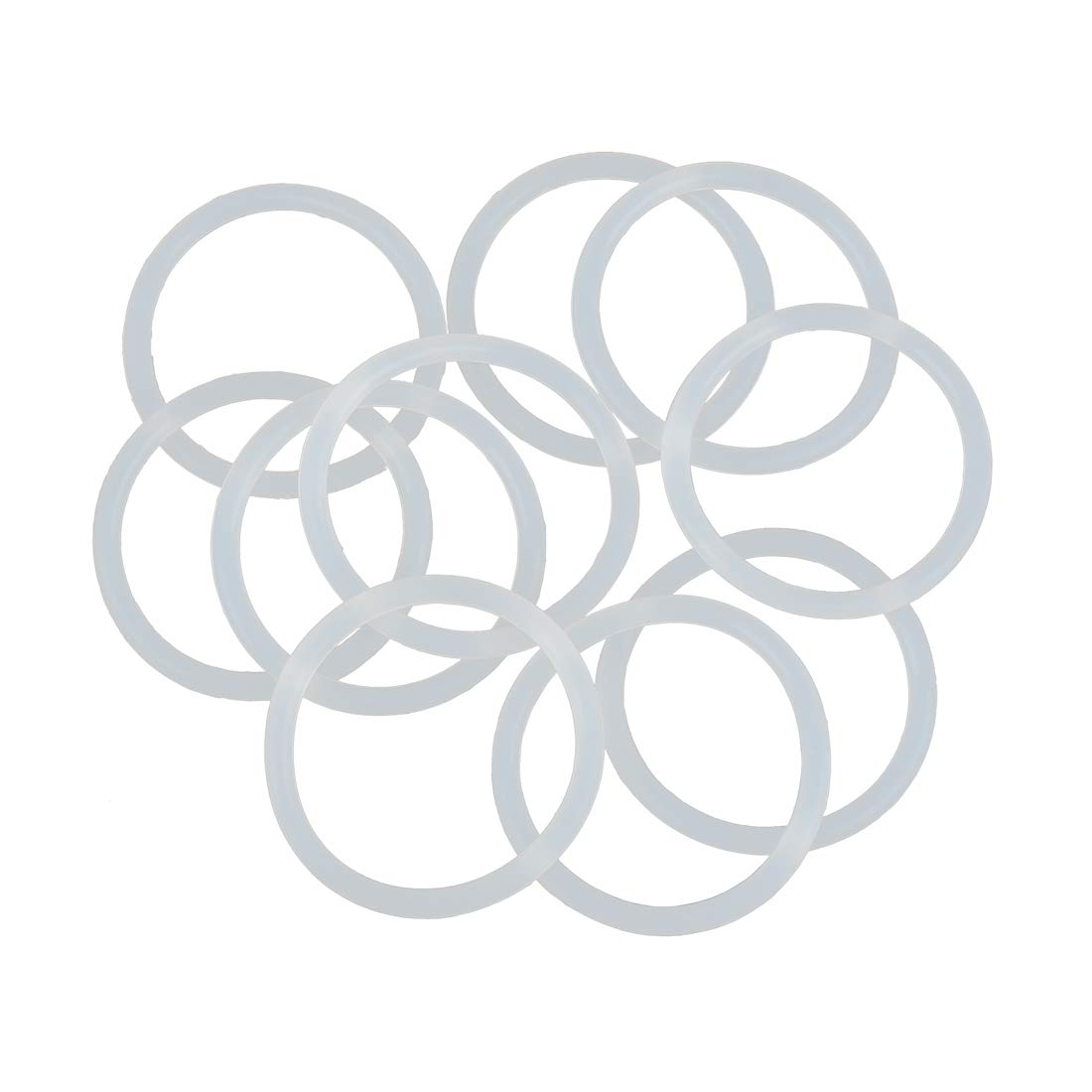 X AUTOHAUX Silicone O-Rings, 40mm OD 33.8mm ID 3.1mm Width VMQ Seal Gasket for Compressor Valves Pipe Repair, White, Pack of 10