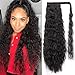 AISI BEAUTY Wavy Wrap Around Ponytail Extension Corn Wave Kinky Ponytail Extension Clip in Hair Extensions Magic Paste Yaki Ponytail for Women(2#)