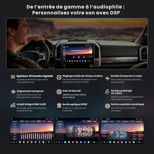 [9 Inch QLED] ATOTOZONE Dab Car Radio Android 2 Din, Wireless Carplay & Android Auto, 7.1.2 CH Audio, 8G+128G, 4G LTE, HDMI Input, AI Agent & AI Vision, Remote LiveView & Remote Alarm Clock, X10DG209E