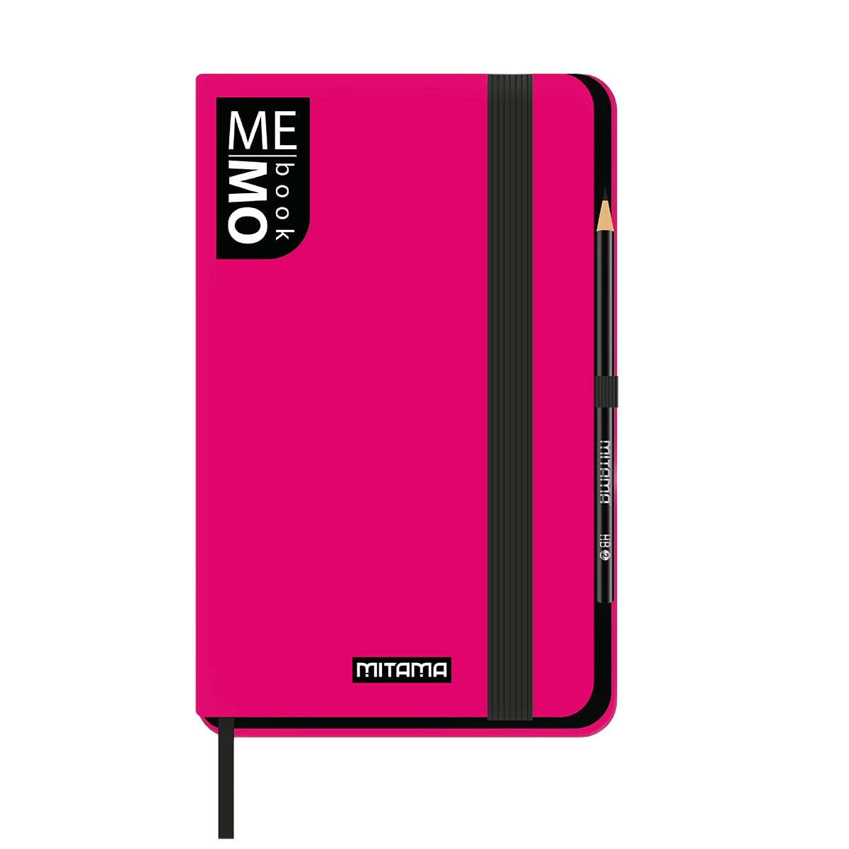 Mitama Fuchsia Large Notebook – Memo Book – Notebook – Soft Touch Cover – Inner Pocket + Pencil Included – Lined Paper – 13 x 21 cm