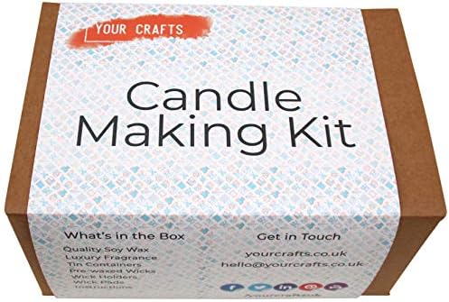 Your Crafts 6 Tin Candle Making Kit - Make 6 Soy Container Candles - Refill (Marshmallow)