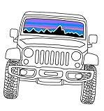 Jeep Sunset with Mountain Bumper Window SUV Car Vinyl Sticker (4 INCH)