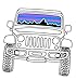Jeep Sunset with Mountain Bumper Window SUV Car Vinyl Sticker (4 INCH)