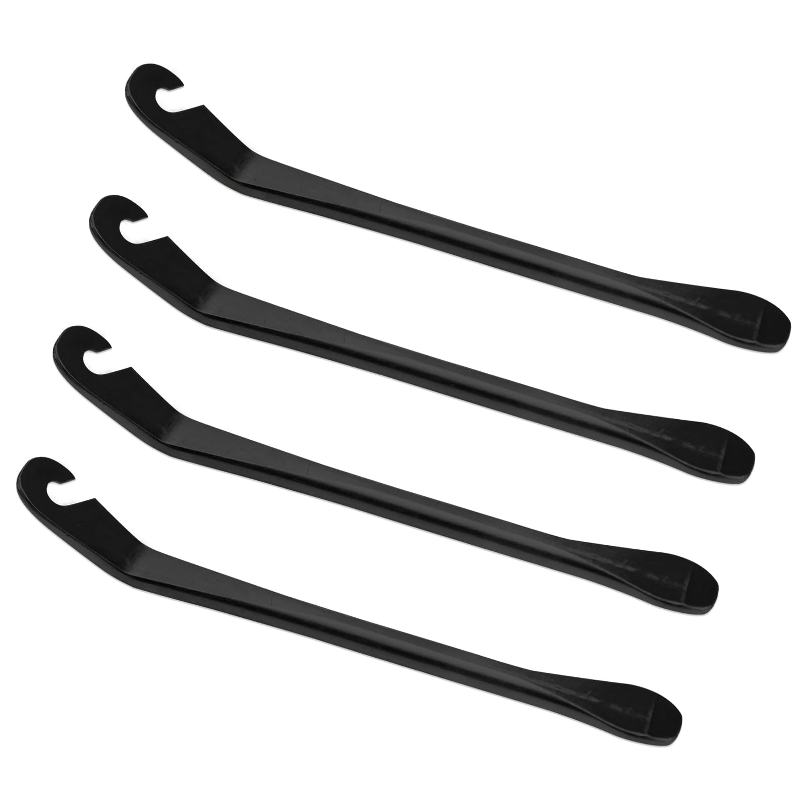 Huakaile Bike Tire Levers Tyre Spoon Stainless Steel Changing Tool for Changing Road & Mountain Bike Tubes Premium Bicycle Accessories with Hook Repair Tire Tool (4, Black)
