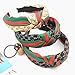 Domoki Designer Red Green Stripe Headbands - 3 Pack Fashion Bow Knot CC Letter Print Hair Hoops for Women - Retro Wide Cross Knot Hairbands with Silk Cloth Wrapped for Girls