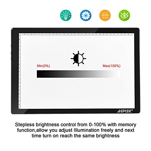 Magnetic A4 LED Artcraft Tracing Light Pad 4 Light Box Ultra-Thin Physical Buttons Control with Memory Function USB Powered Pad Animation,Sketching,Designing,Stencilling X-ray Viewing W/USB Adapter