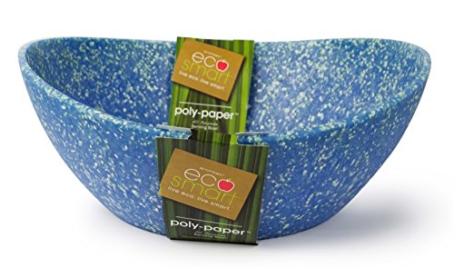 EcoSmart PolyPaper Serving Bowl, Blue, 7qt, Recycled Plastic and Paper, Made in the USA by Architec