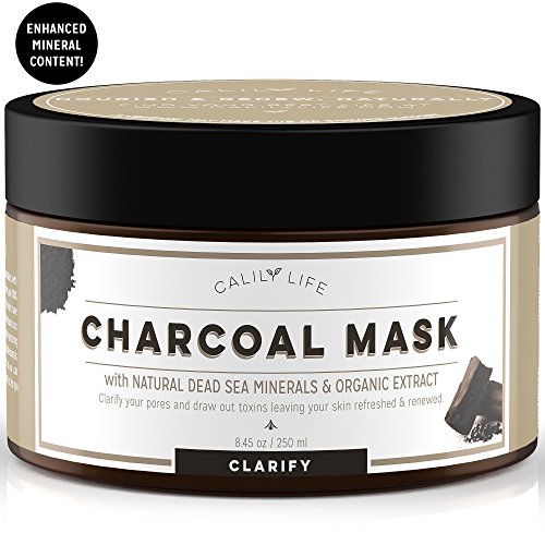 Calily Life Organic Deep Cleansing Activated Charcoal Mask with Dead Sea Minerals, 8. 45 Oz. – Natural Wash-of