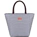 TianQin WY Lunch Bags for Women Upgraded Larger Capacity Oxford Cloth Insulated Lunch Bag Lunch Boxes Lunch Tote Bag Handbag Cooler Bag for Women Adults (Blue and White Strips)