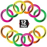 Liberty Imports 12 Pack - 10 inches Outdoor Flying Rings, Plastic Disc Toss Game Toy for Kids and Adults (4 Colors)
