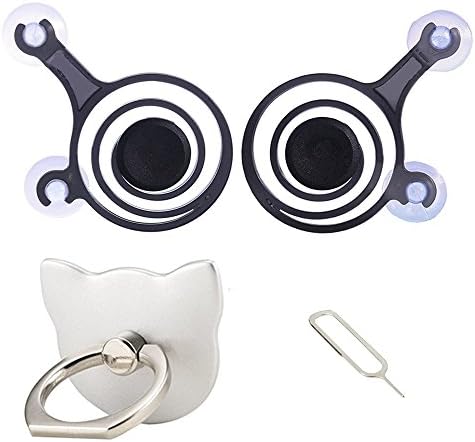 Cellphone Joystick Game Controller Tablet Touch Screen Rocker Mobile Phone Ring Holder Finger Grip Cat Design White Stand Mount for iPhone 8 with SIM Card Key