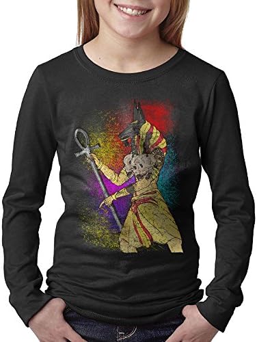 Ancient Egyptian God Big Boys/Girls Cotton Long-Sleeve Fashion T-Shirt Tee Crew L