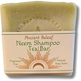 Ancient Releaf Neem Shampoo Bar, with French Green Clay, Nourishing, Cleansing, Refreshing, 100% Plant-Based, Fragrance-Free, Natural Tea Soap Scent, 1 Bar, 5oz bar