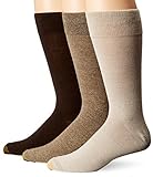 Gold Toe Men's Flat Knit Extended Socks, Loden Marl/Khaki Marl/Brown, Shoe Size: 12-16 (Pack of 3)